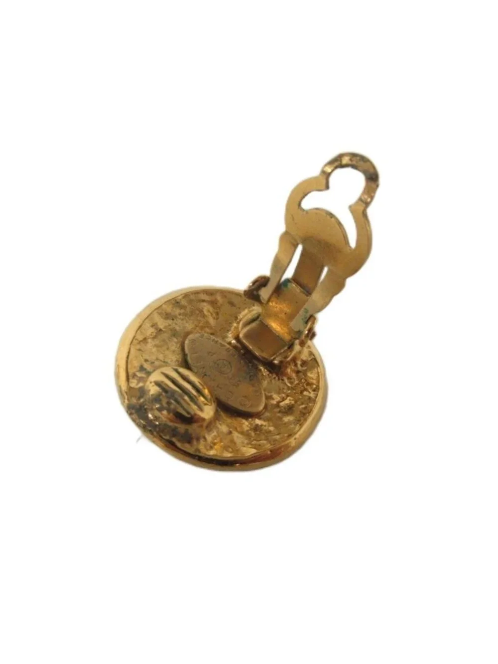 Chanel 94P Vintage CC Logo Earrings Gold Colored